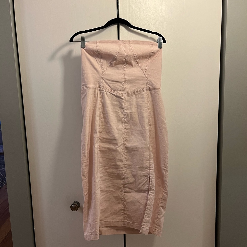 NWT Anthropologie Strapless Light Pink Rose Dress - Picture 4 of 7